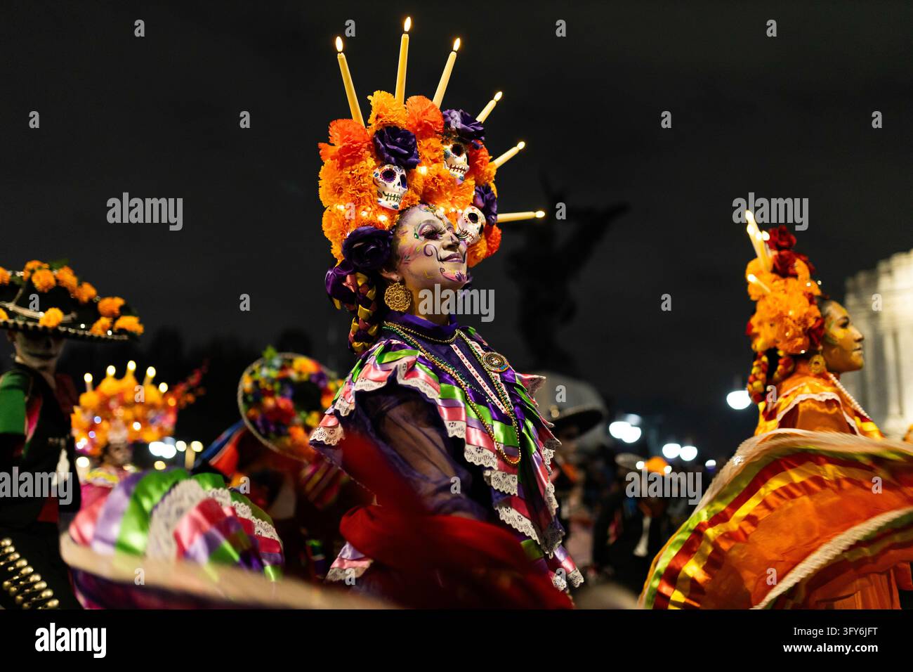 Mexico City, Mexico. October 25, 2026. Participants dressed as catrinas ...