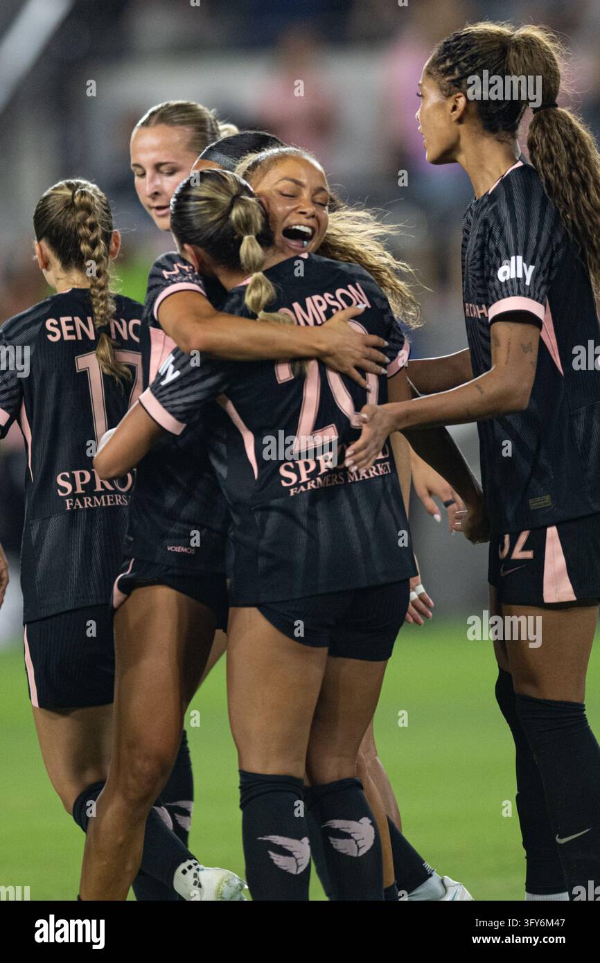 Team Hug Vector Angel City FC defender Sarah Gorden (11) hugs Angel City FC defender ...