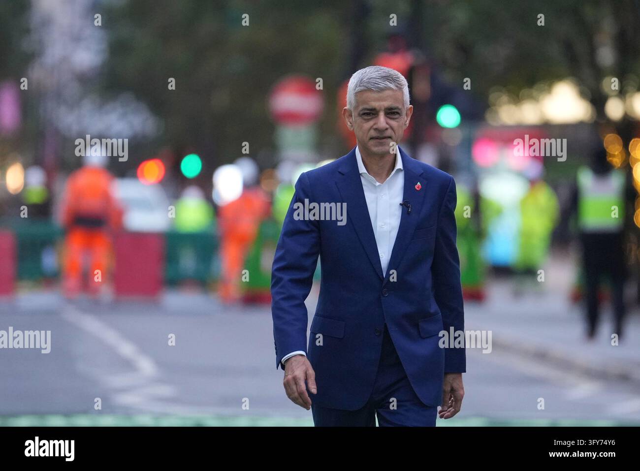 The Mayor of London, Sadiq Khan poses for the media in Oxford Street as ...