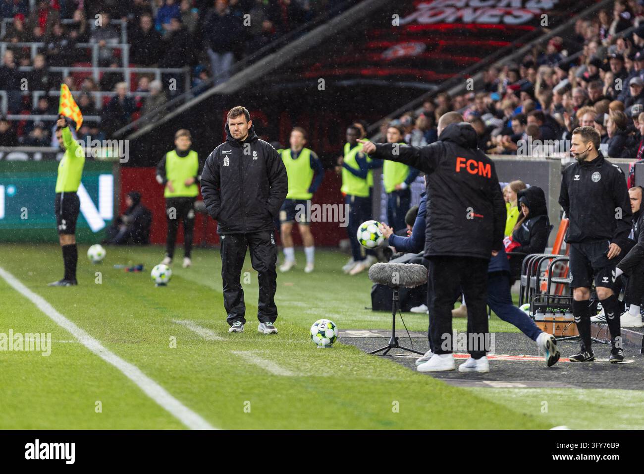 Herning, Denmark. 25th, October 2026. Coach Andreas Bjelland of Lyngby ...