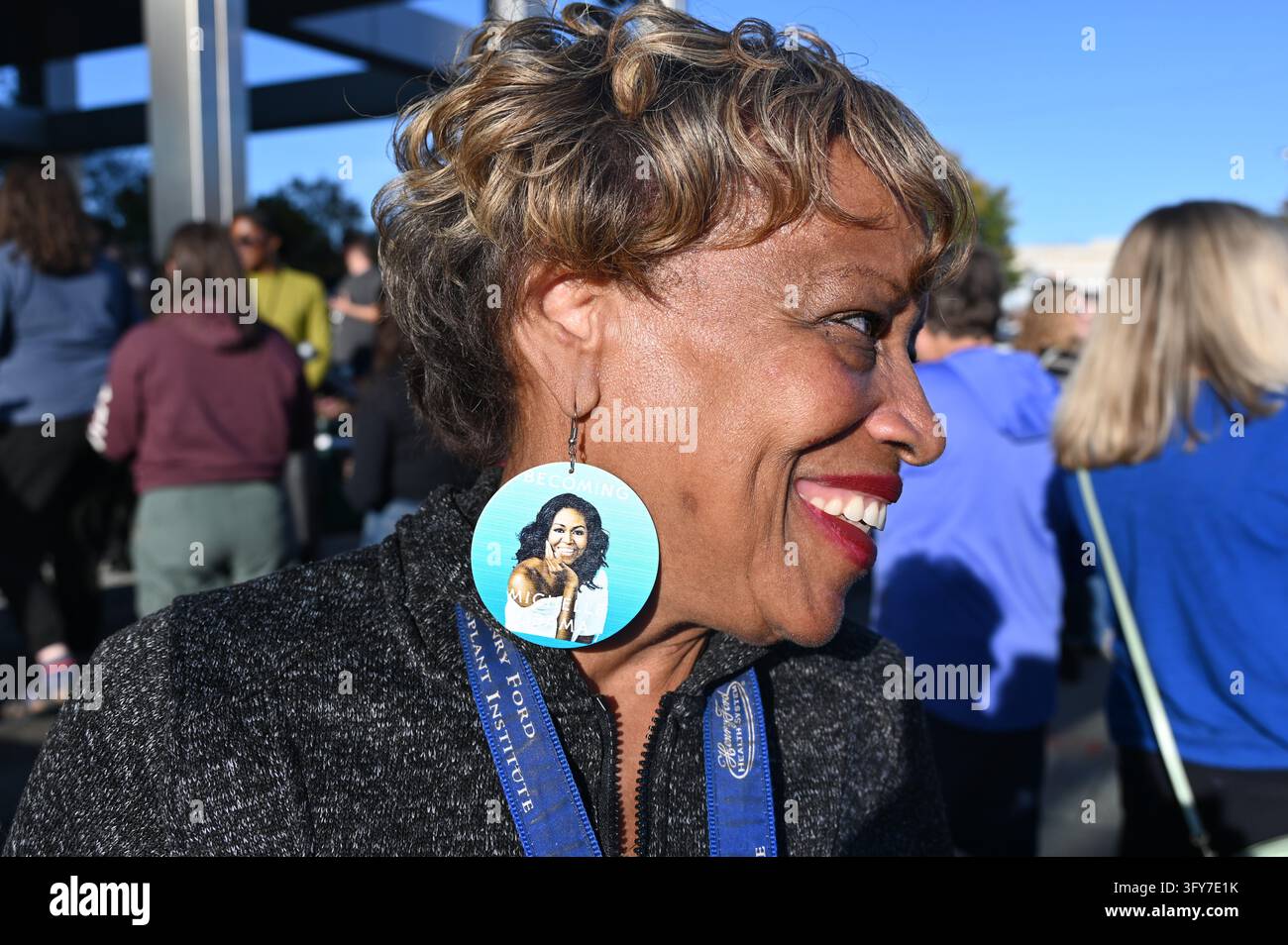 For President Vector Voter Aarolyn waiting in line for a rally featuring Democratic Senate ...