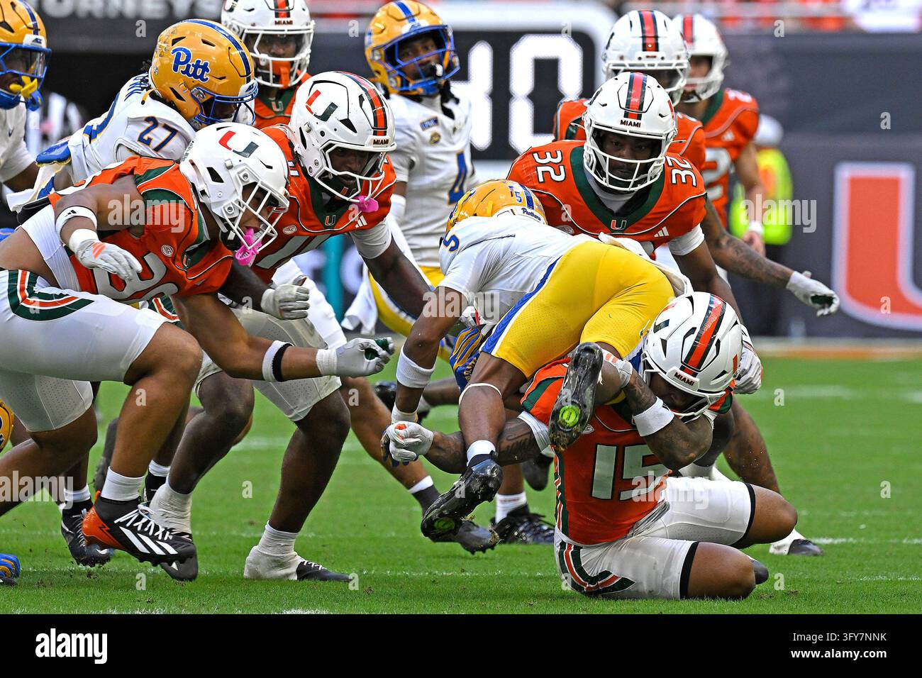 MIAMI GARDENS - OCTOBER 24: Miami linebacker Karsten Busch (38 ...
