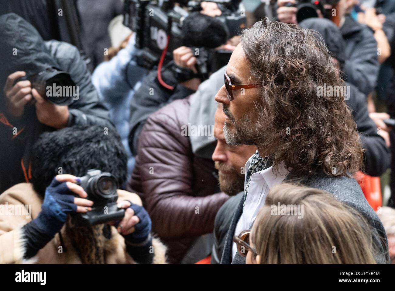 Russell Brand arrives at Southwark Crown Court in London, England. UK ...