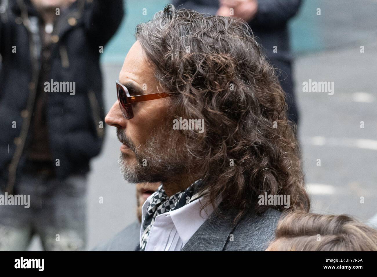 Russell Brand arrives at Southwark Crown Court in London, England. UK ...
