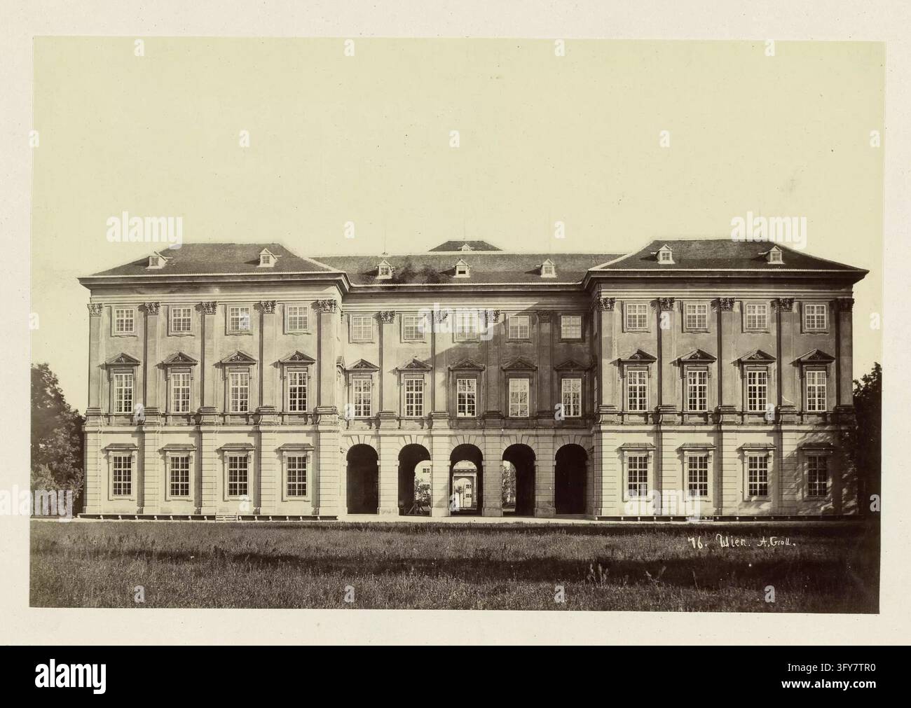 Large baroque palace facade stands centered hi-res stock photography ...