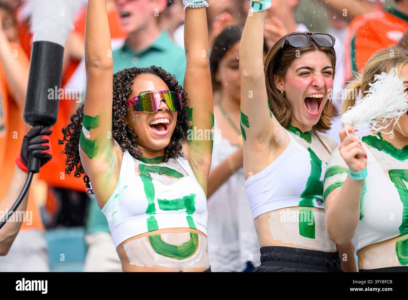 MIAMI GARDENS, FL - OCTOBER 24: Female University of Miami students ...