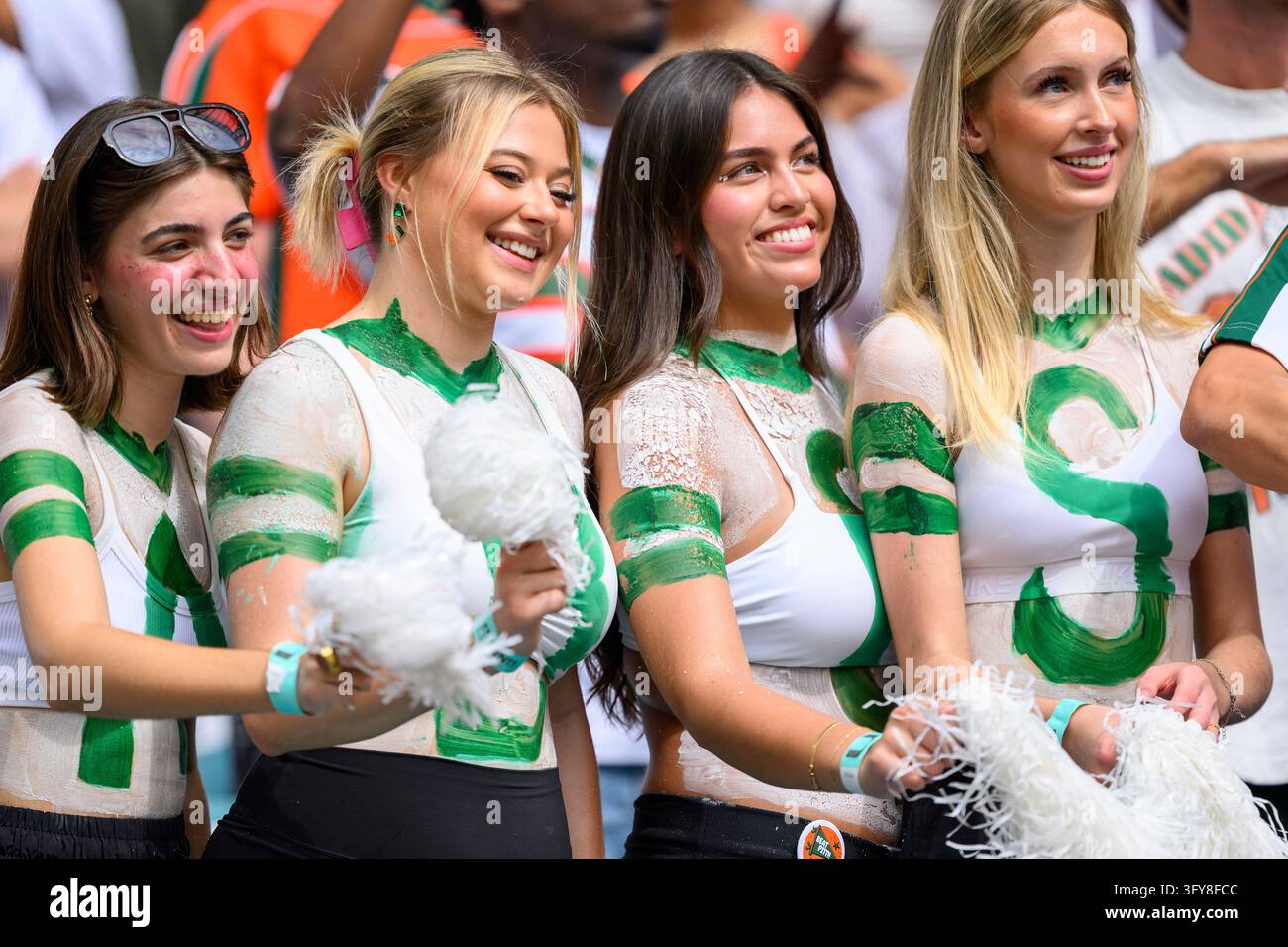 MIAMI GARDENS, FL - OCTOBER 24: Female University of Miami students ...