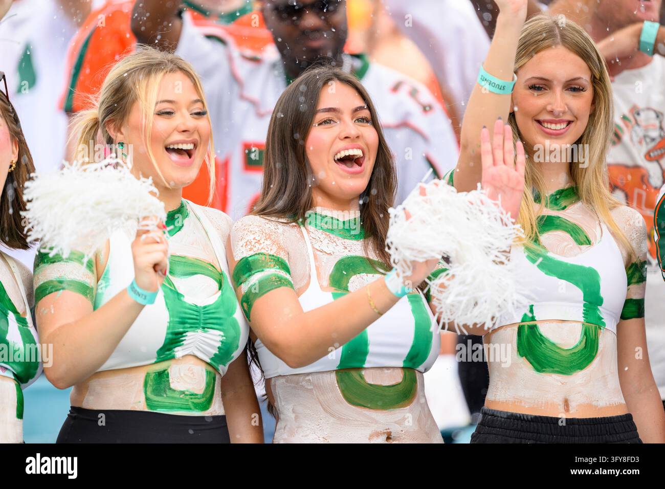 MIAMI GARDENS, FL - OCTOBER 24: Female University of Miami students ...