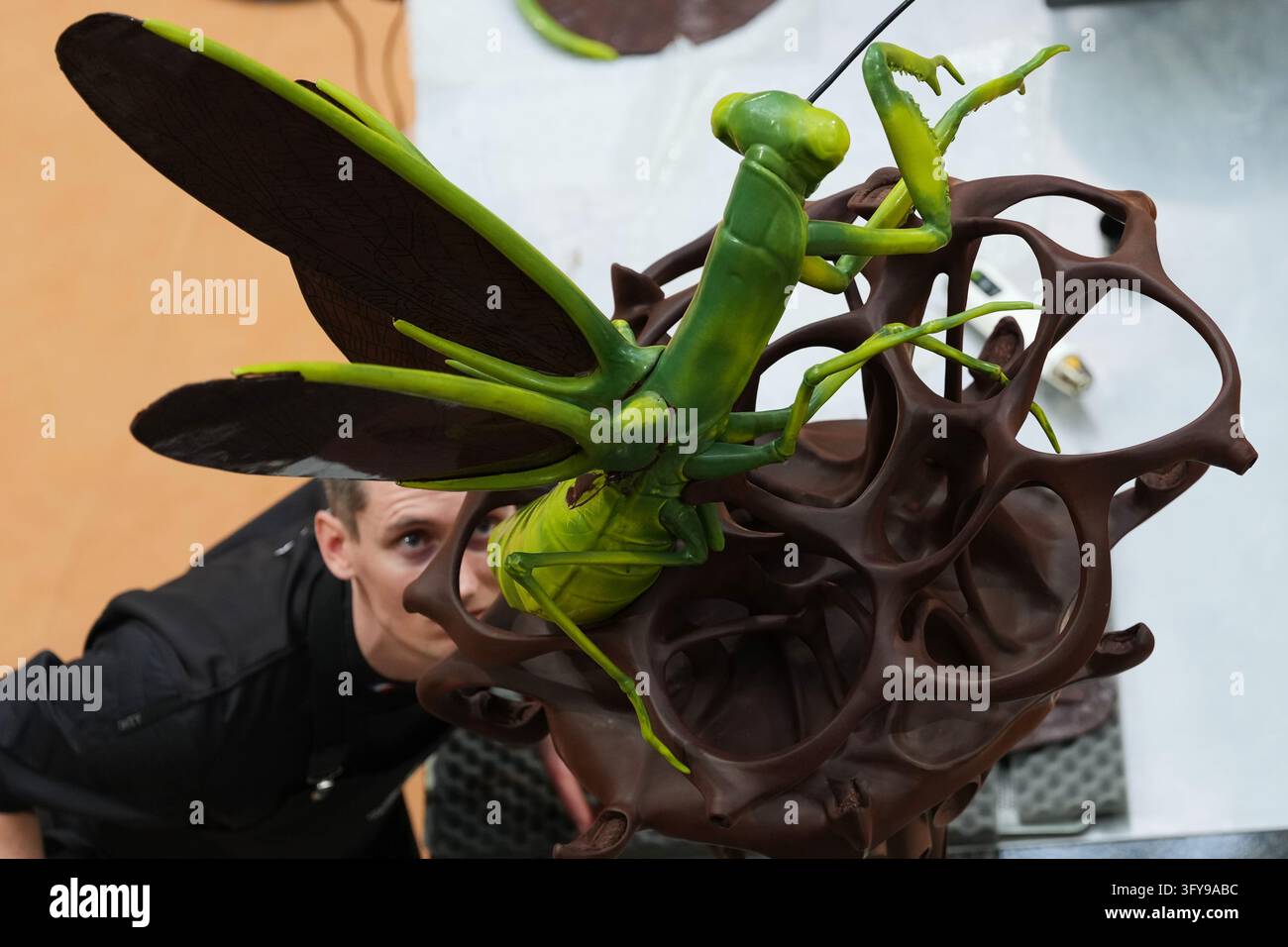 Sam Choco Samuel Fremaux of France competes with his chocolate creation depicting ...