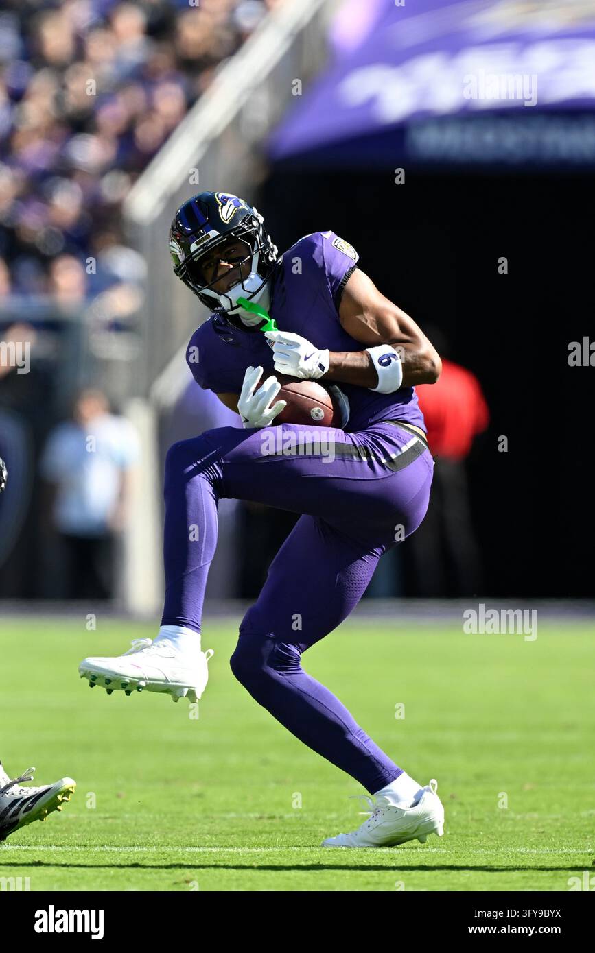 Baltimore Ravens wide receiver Ja'kobi Lane catches the ball during the ...