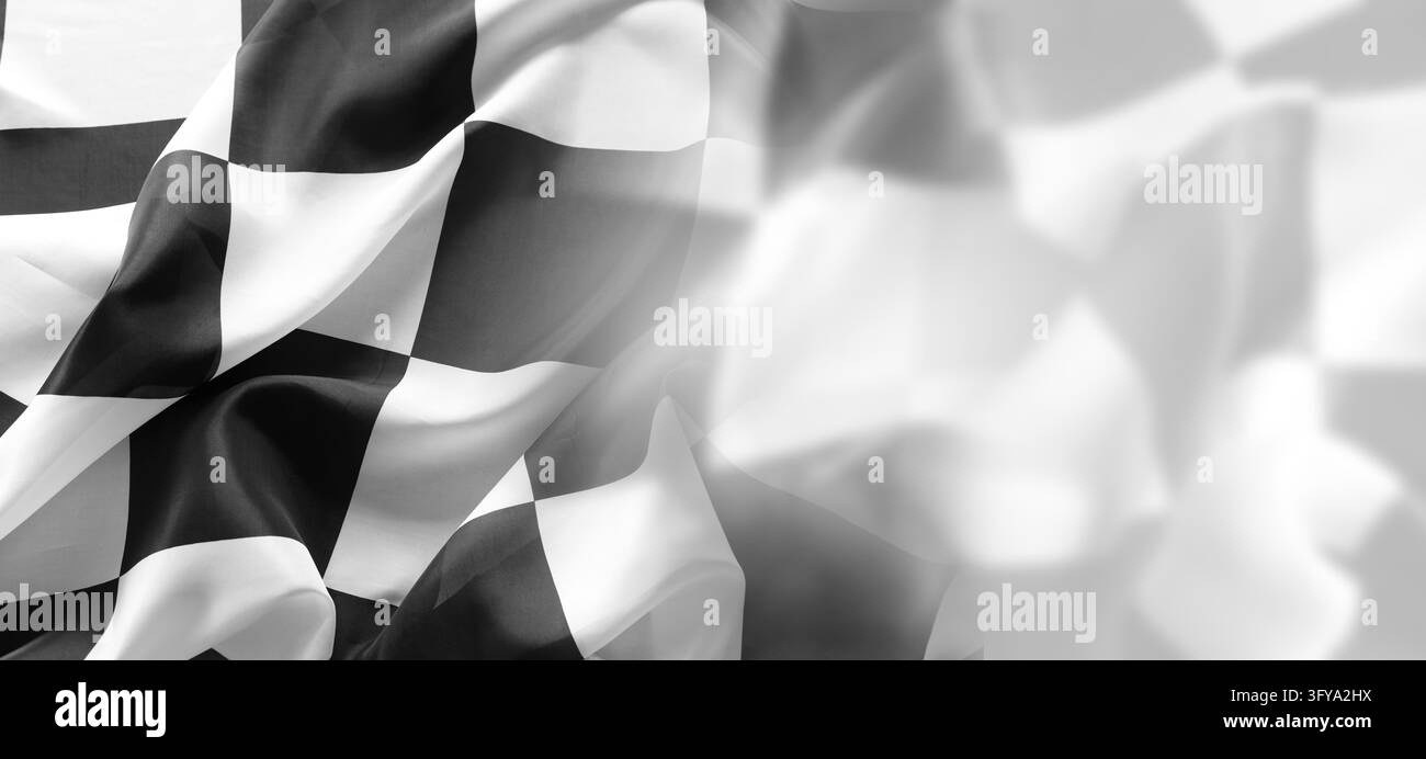 Checkered black and white racing flag Stock Photo - Alamy