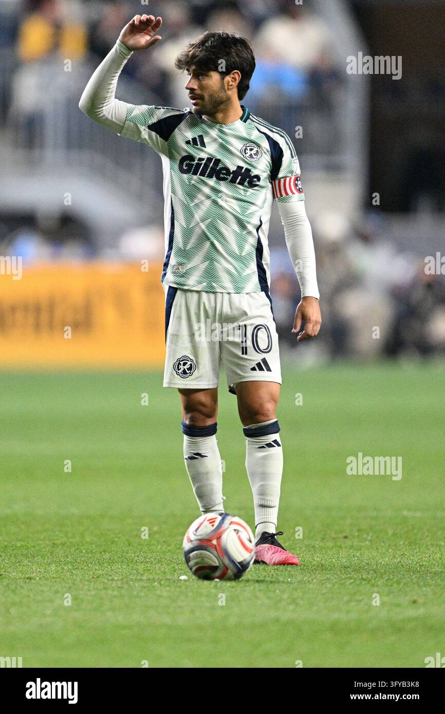 CHESTER, PA - OCTOBER 24: New England Revolution midfielder Carles Gil ...