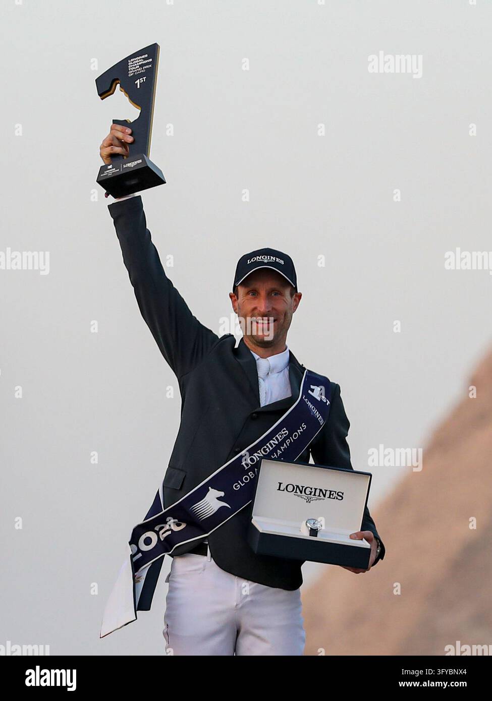 Belgian rider Pieter Devos celebrates victory aboard Casuall DV Z after ...