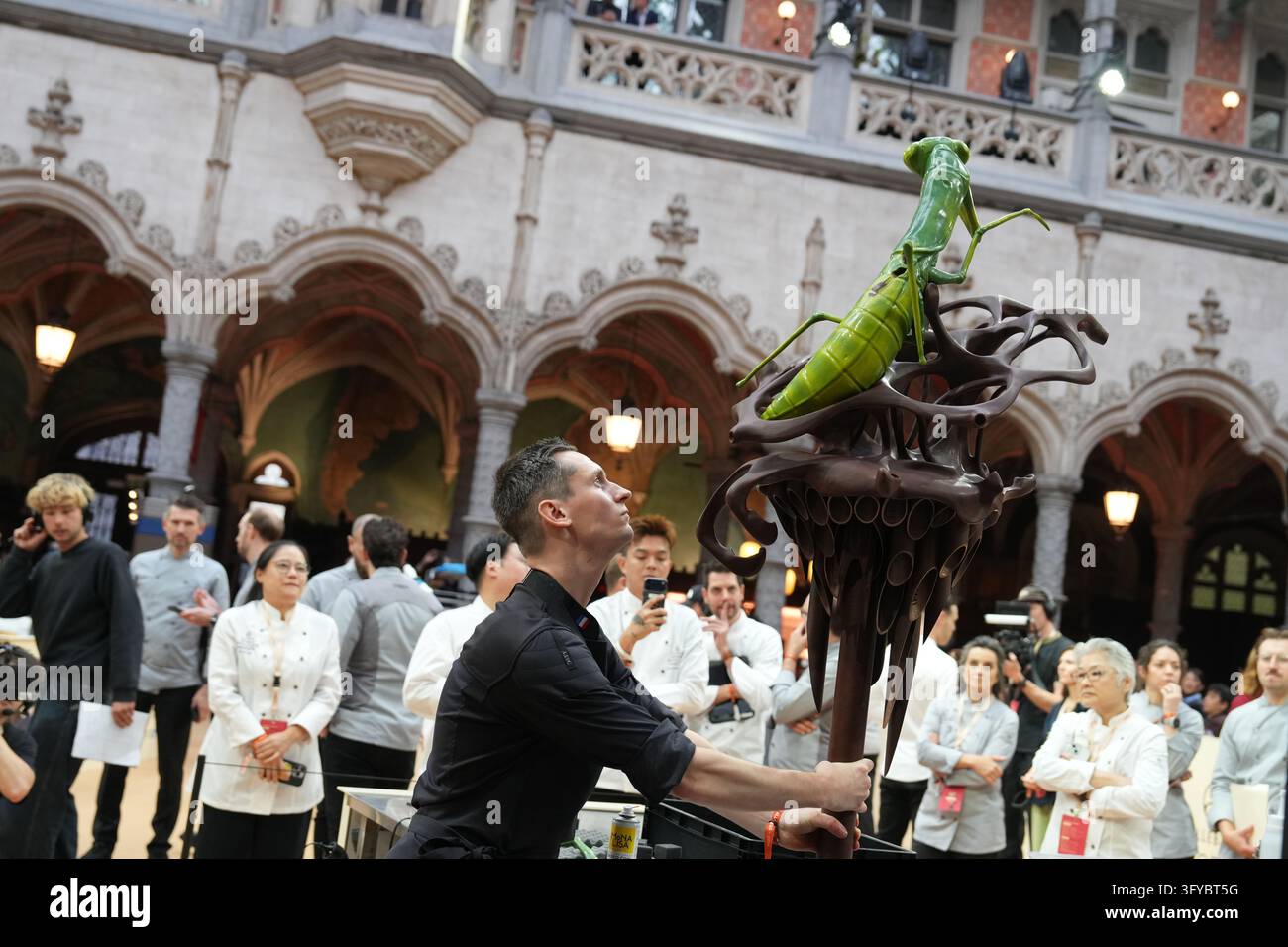 Sam Choco Samuel Fremaux, from France, competes with his chocolate creation ...