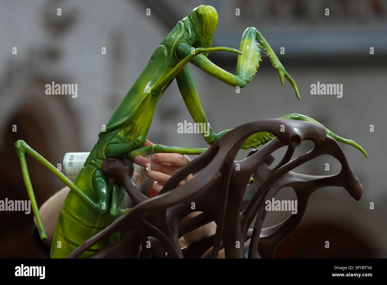 Sam Choco Samuel Fremaux, from France, competes with his chocolate creation ...
