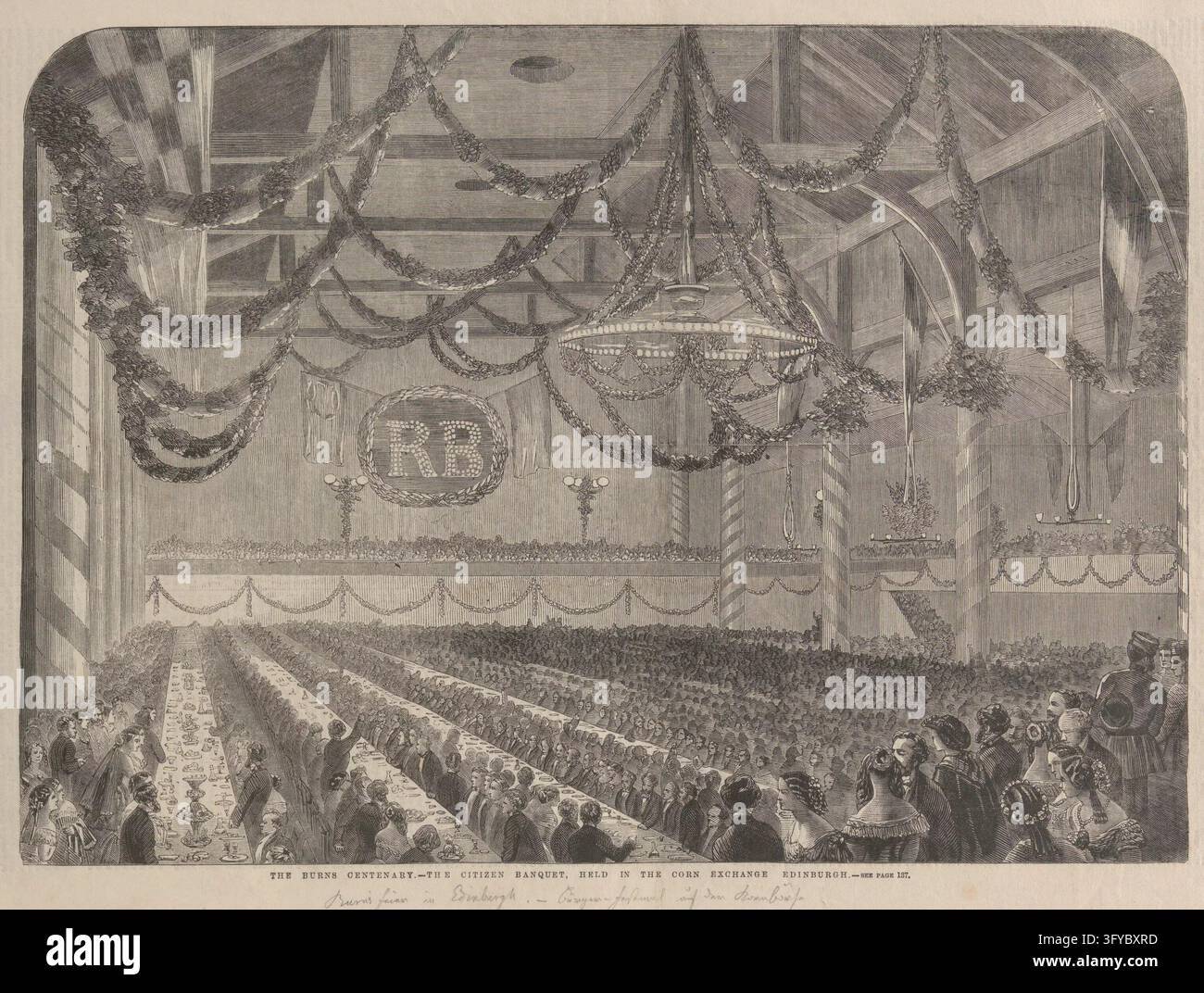 Long banquet tables under garlands hi-res stock photography and images ...