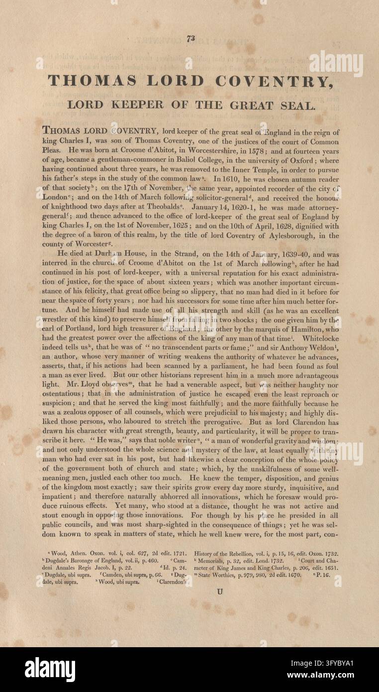 Biography thomas lord coventry hi-res stock photography and images - Alamy