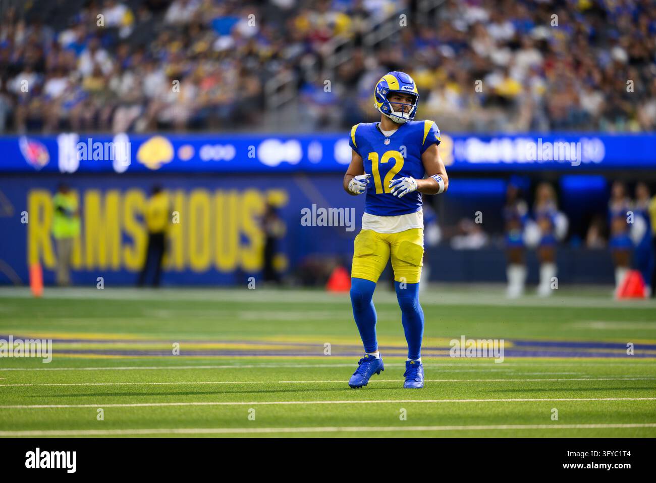 Los Angeles Rams wide receiver Puka Nacua (12) runs during an NFL ...