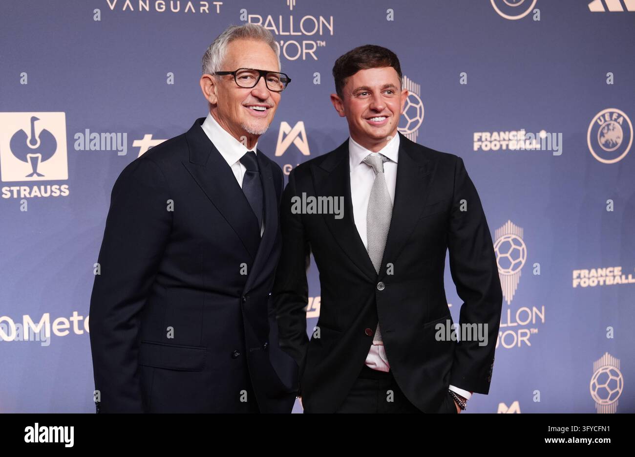 Gary Lineker and son George Lineker arriving on the red carpet ahead of ...