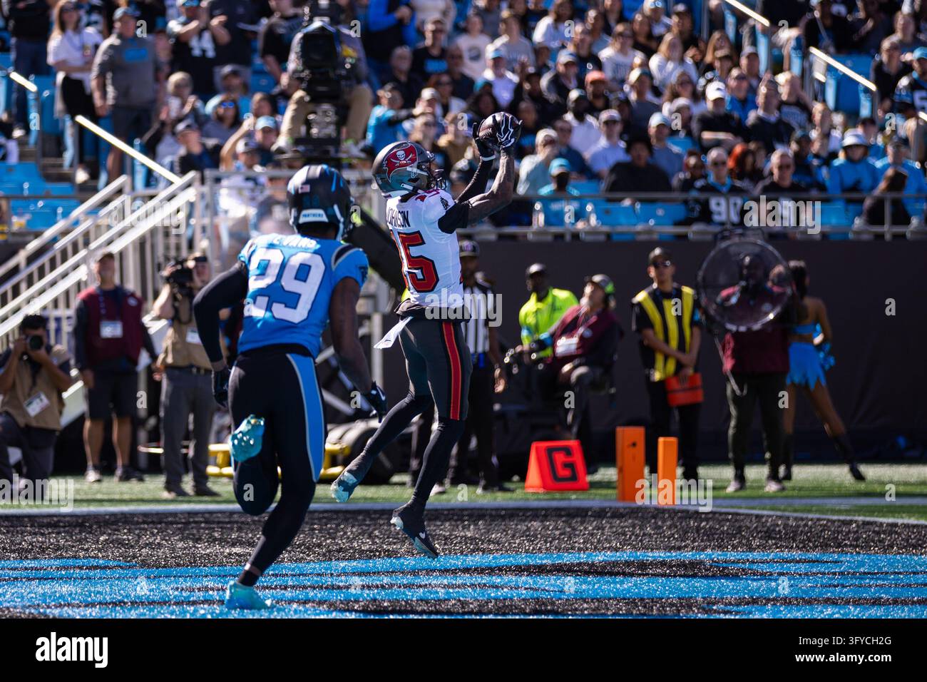 Tampa Bay Buccaneers wide receiver Tez Johnson (15) makes a catch for a ...