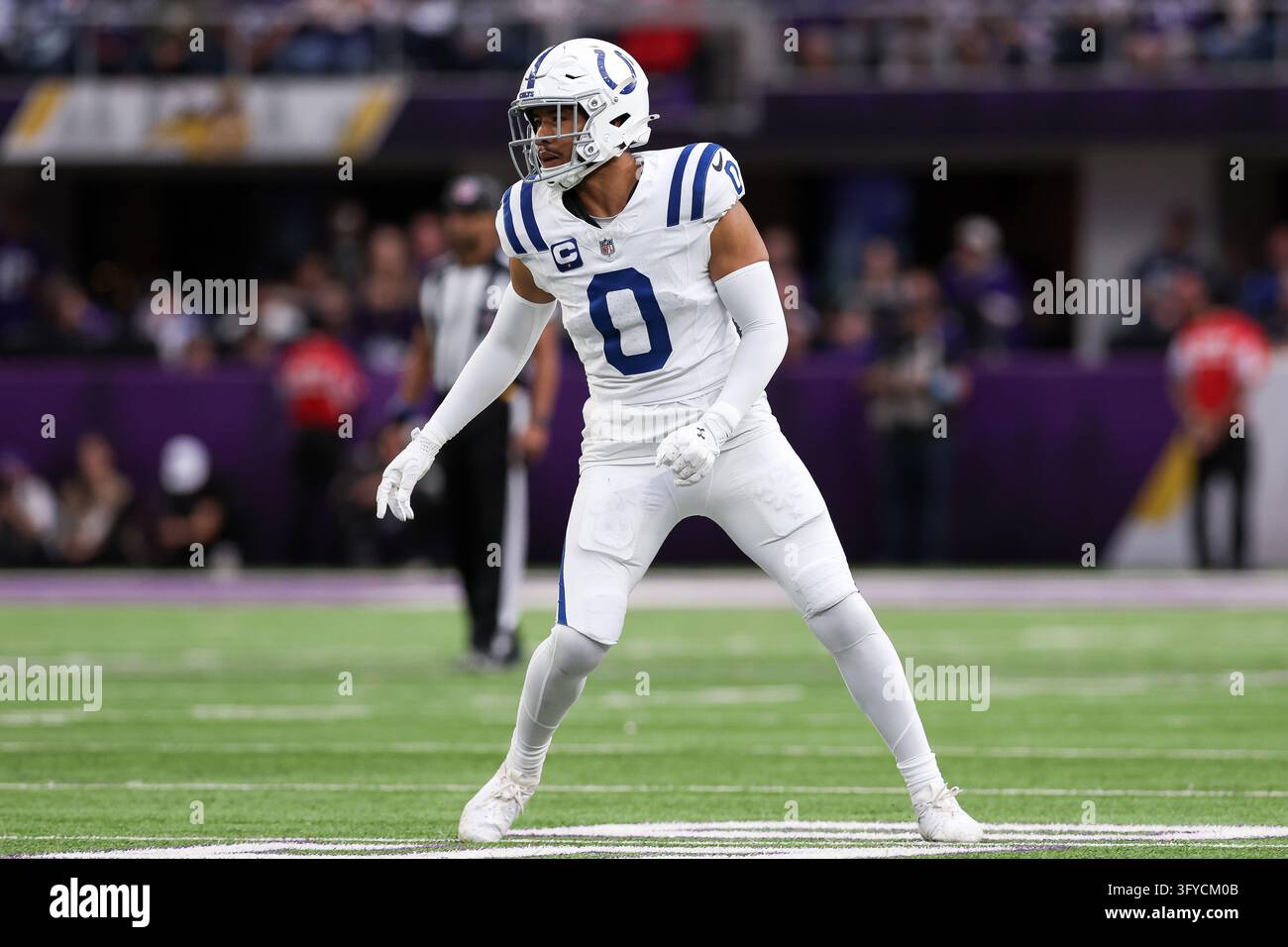 Indianapolis Colts safety Cam Bynum (0) moves across the field against ...