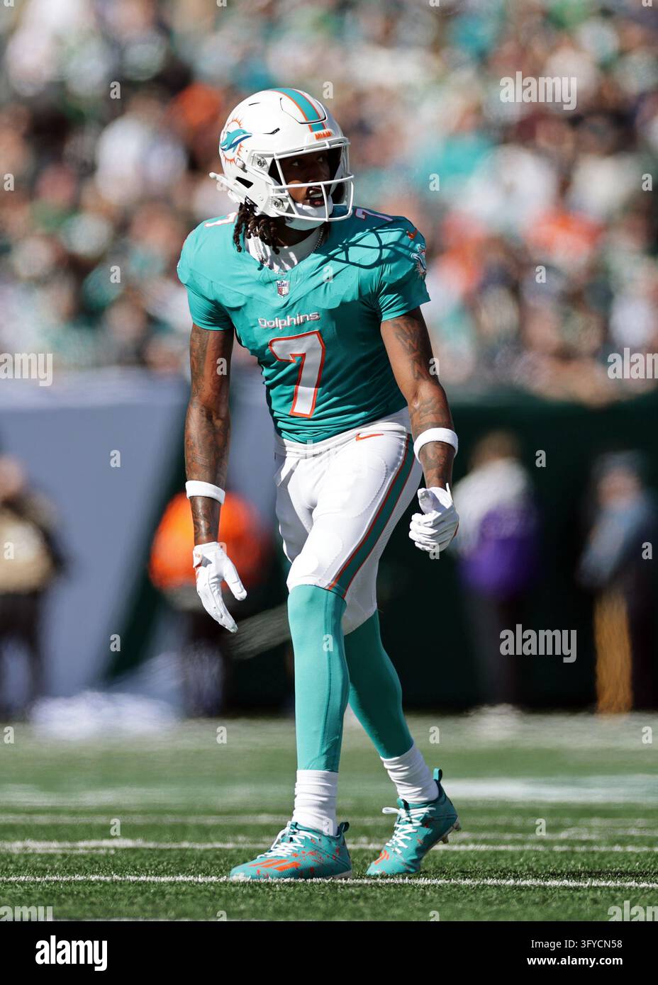 Miami Dolphins wide receiver Caleb Douglas (7) runs during an NFL ...