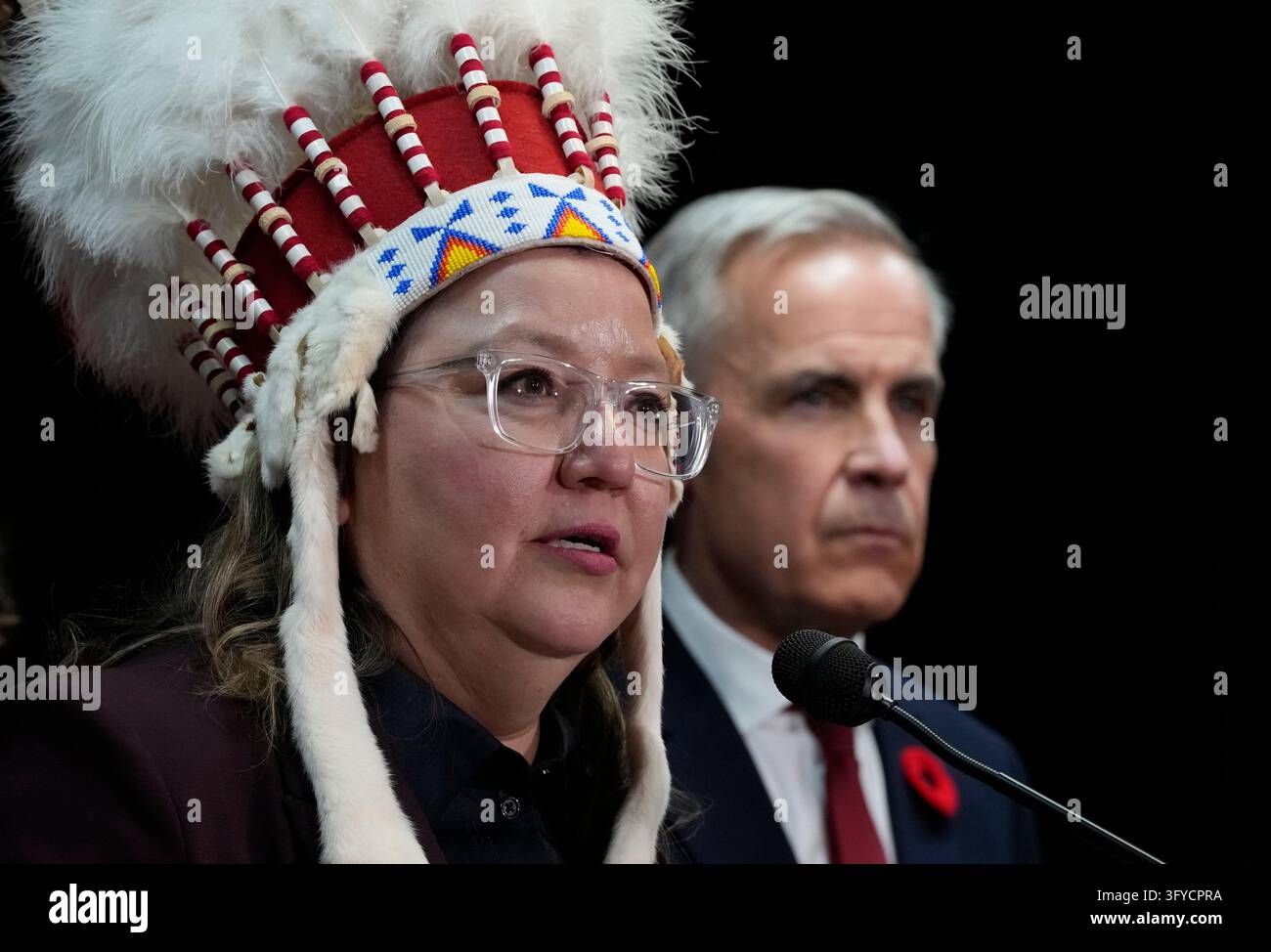 AFN National Chief Cindy Woodhouse Nepinak speaks as Prime Minister ...