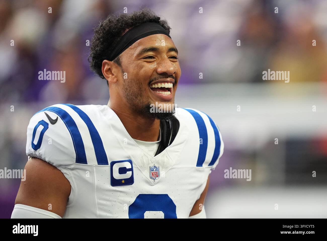 Indianapolis Colts safety Cam Bynum looks on before an NFL football ...
