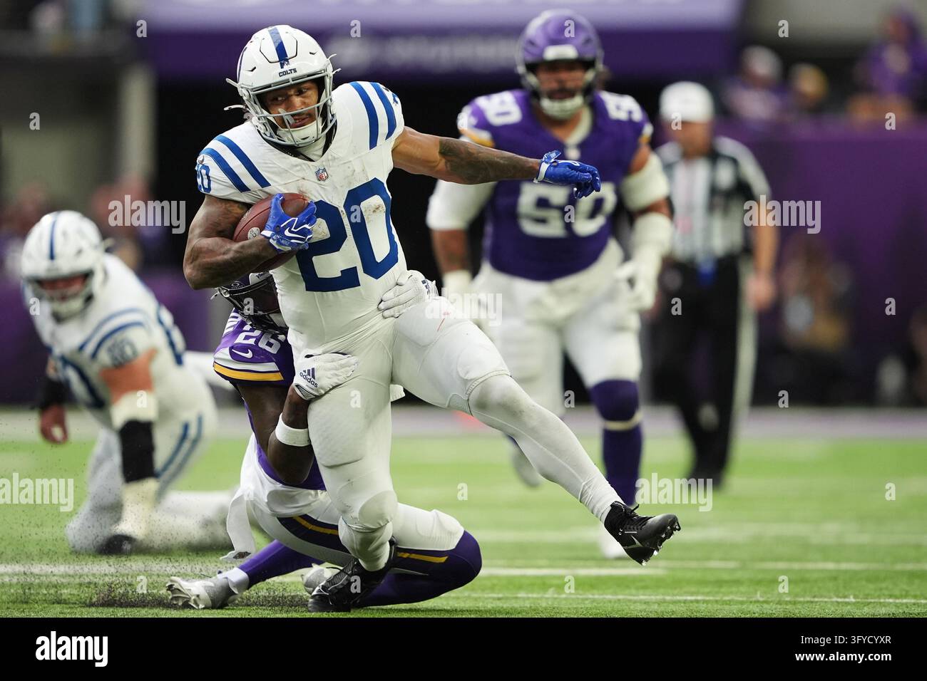 Minnesota Vikings safety Theo Jackson (26) tackles Indianapolis Colts ...