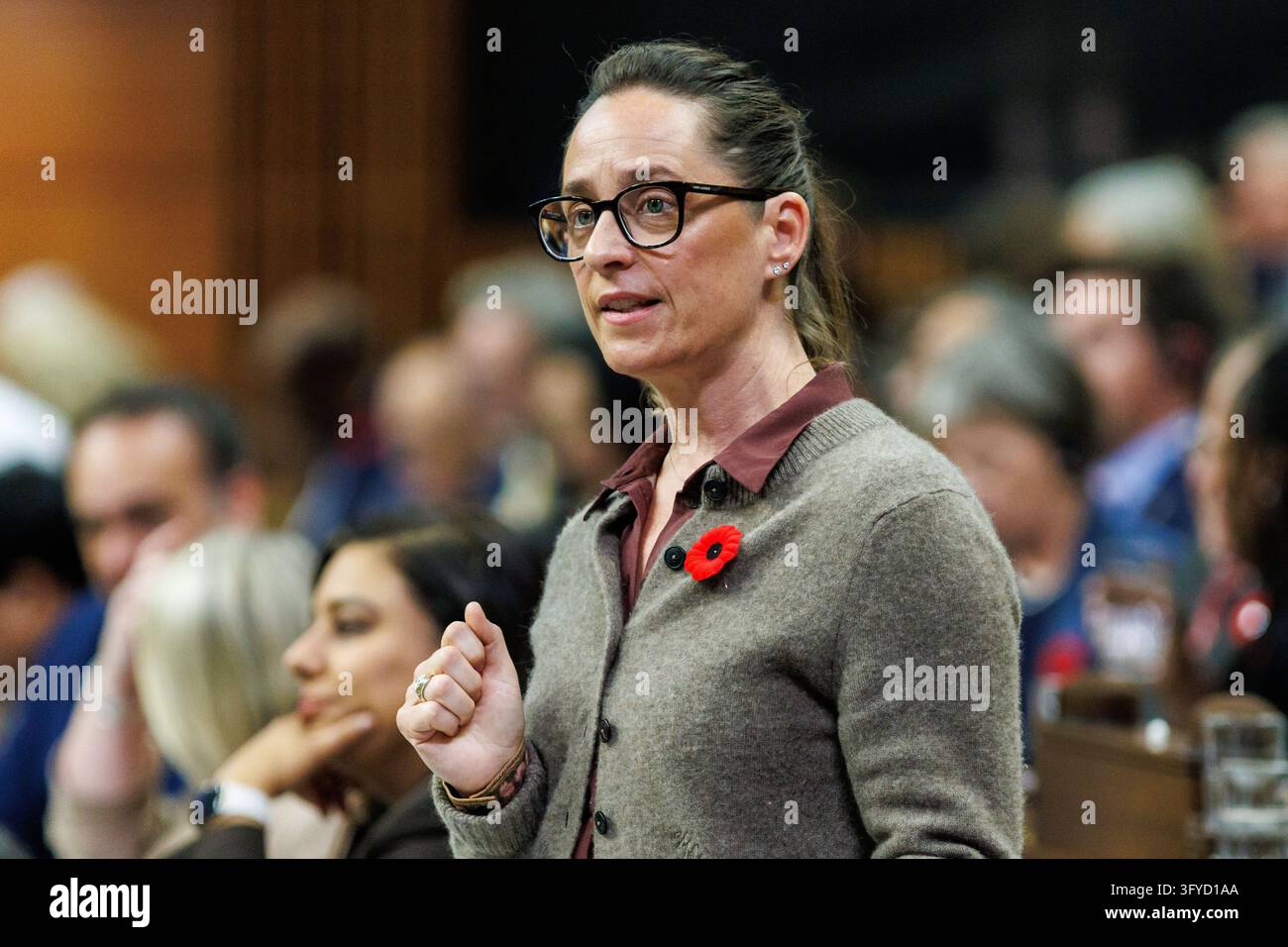 Secretary of State (Children and Youth) Anna Gainey rises during ...