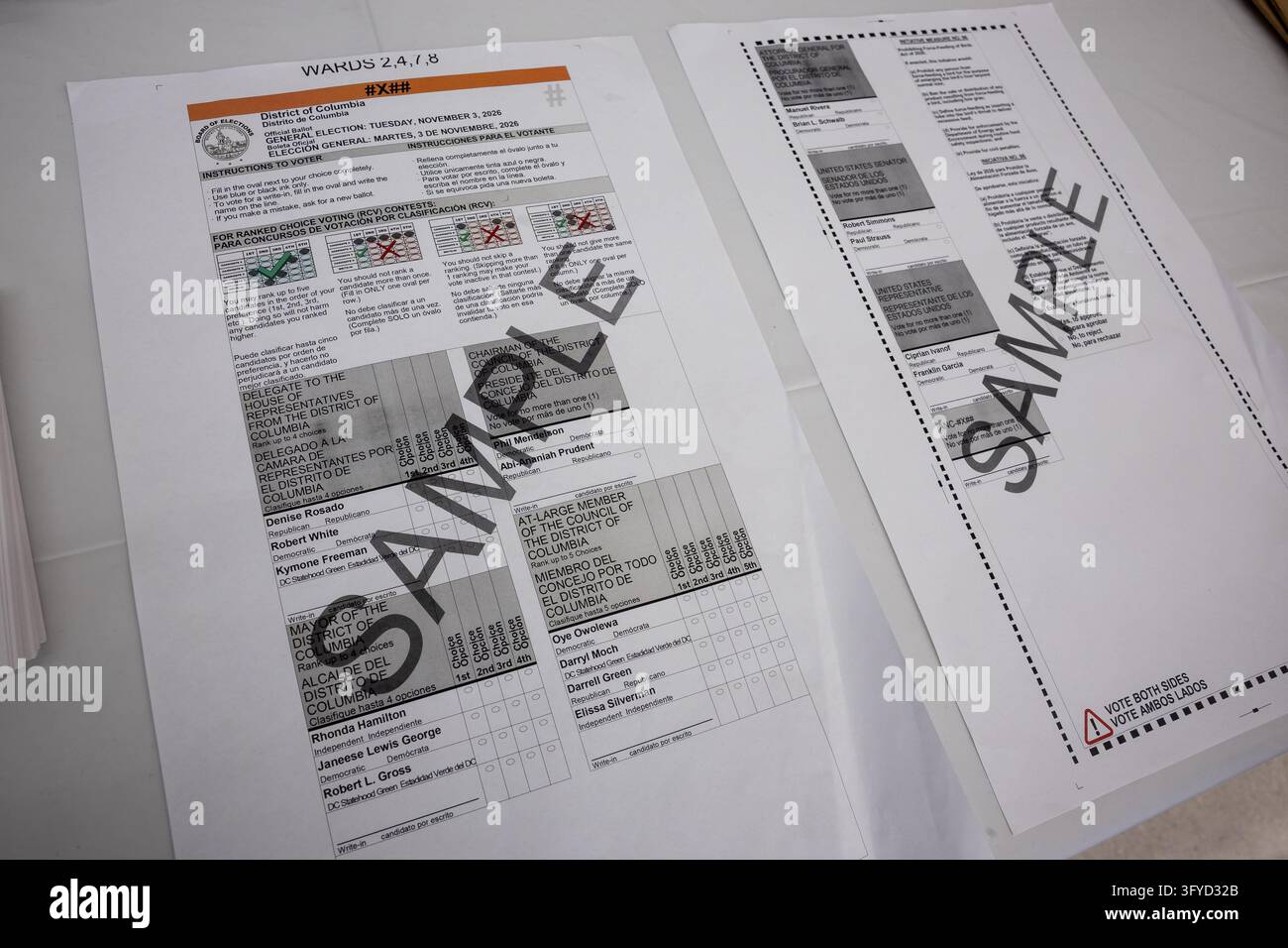 Sample Filing Library A sample ballot is seen at a polling location at the Martin Luther King ...