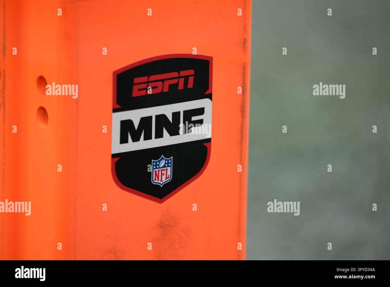The logo for Monday Night Football is displayed before an NFL football ...