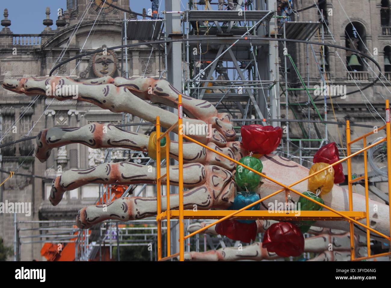 MEXICO CITY, MEXICO - OCTOBER 26, 2026: Work in progress to assemble ...