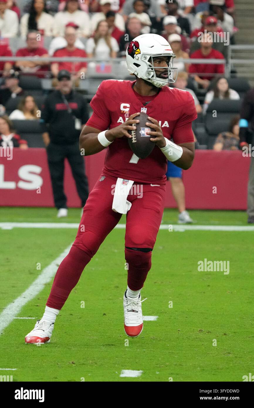 Arizona Cardinals quarterback Jacoby Brissett (7) throws against the ...