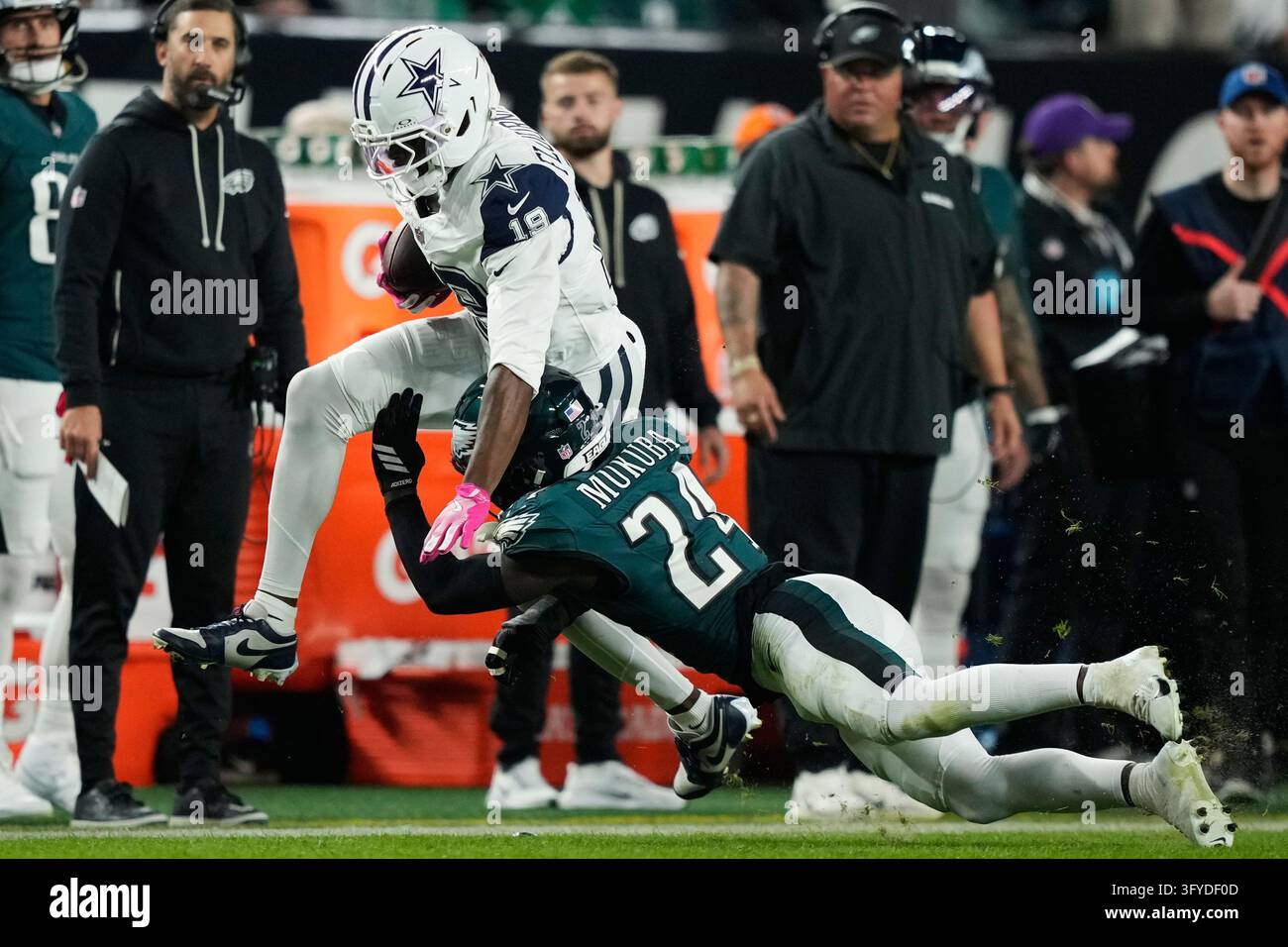 Dallas Cowboys wide receiver Ryan Flournoy (19) is tackled by ...
