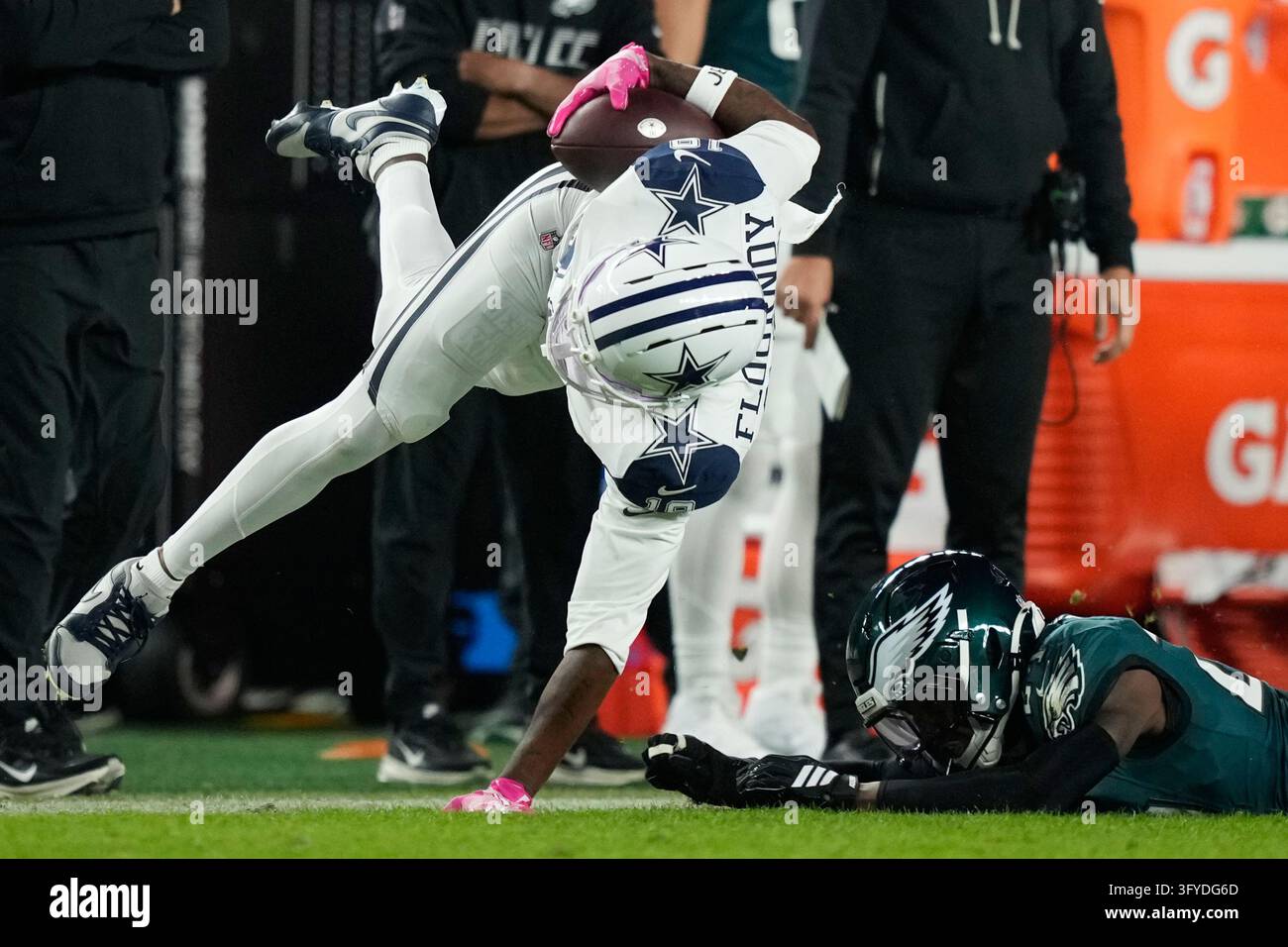 Dallas Cowboys wide receiver Ryan Flournoy (19) is tackled by ...