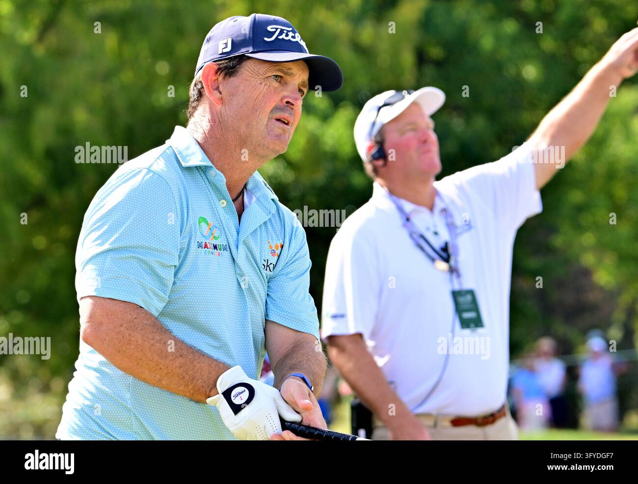 ST. LOUIS, MO - OCTOBER 25: Golfer Greg Chalmers of Australia watches ...