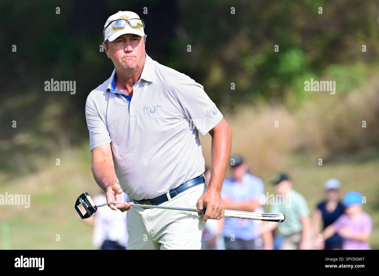 ST. LOUIS, MO - OCTOBER 25: Golfer Shane Bertsch watches his ball after ...