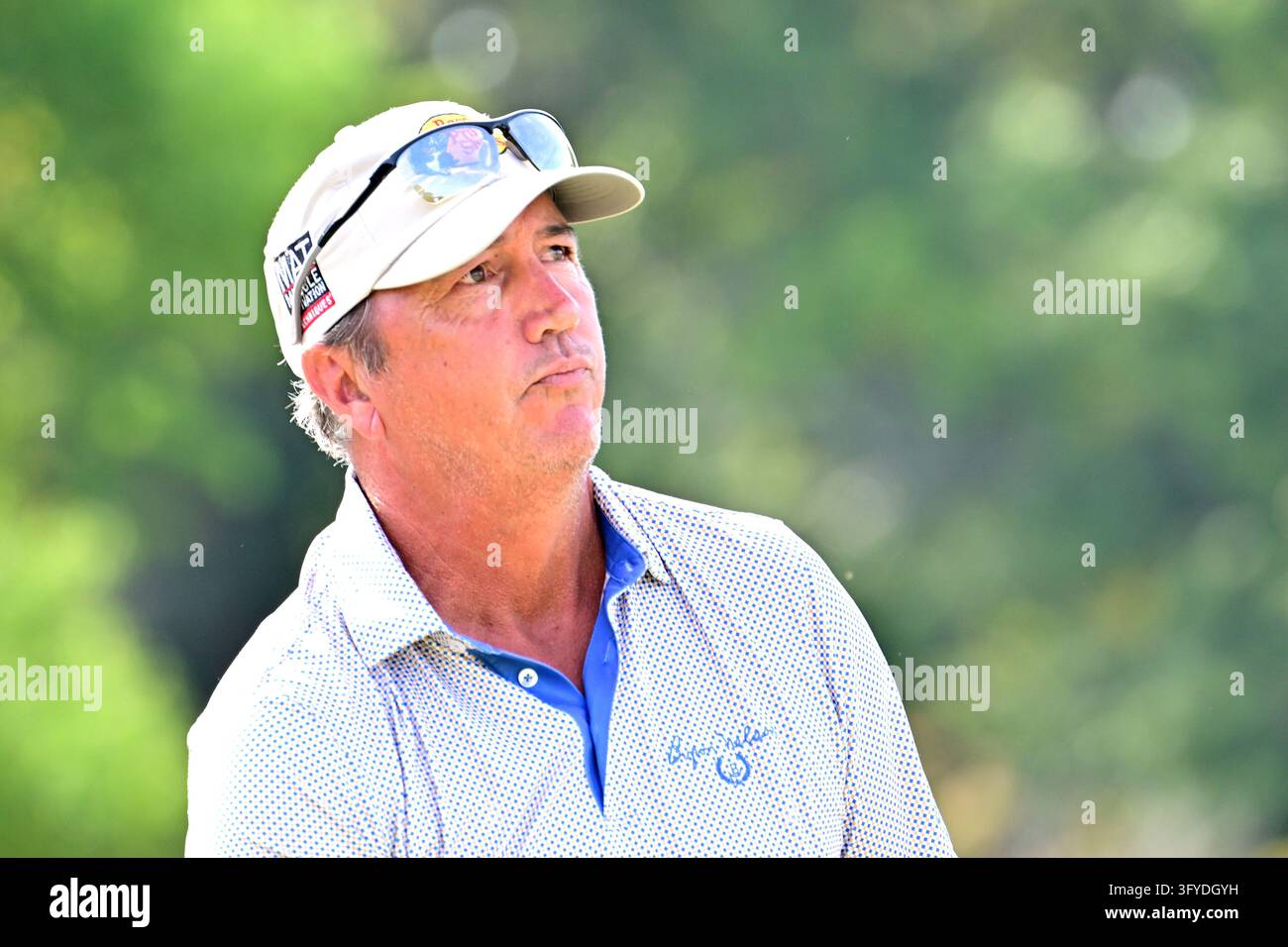 ST. LOUIS, MO - OCTOBER 25: GOlfer Shane Bertsch watches his ball after ...