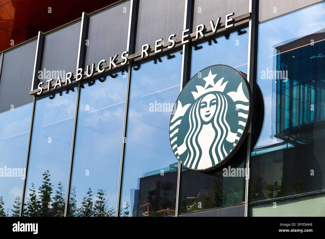 Starbucks stores in Shanghai have set up signs reading 'Please order ...