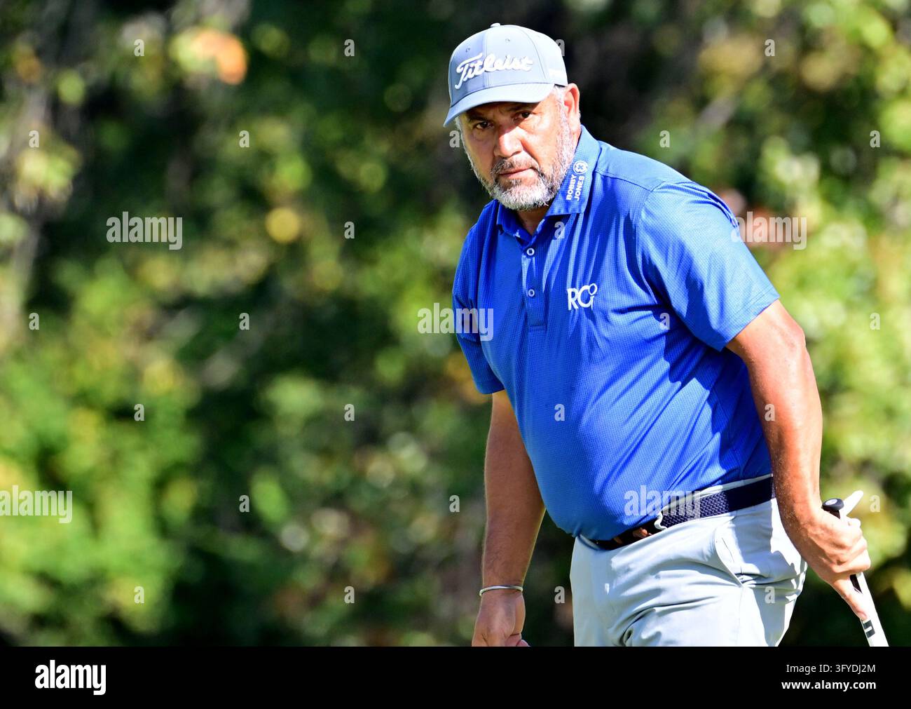 ST. LOUIS, MO - OCTOBER 25: Golfer Ricardo Gonzalez watches his ball ...