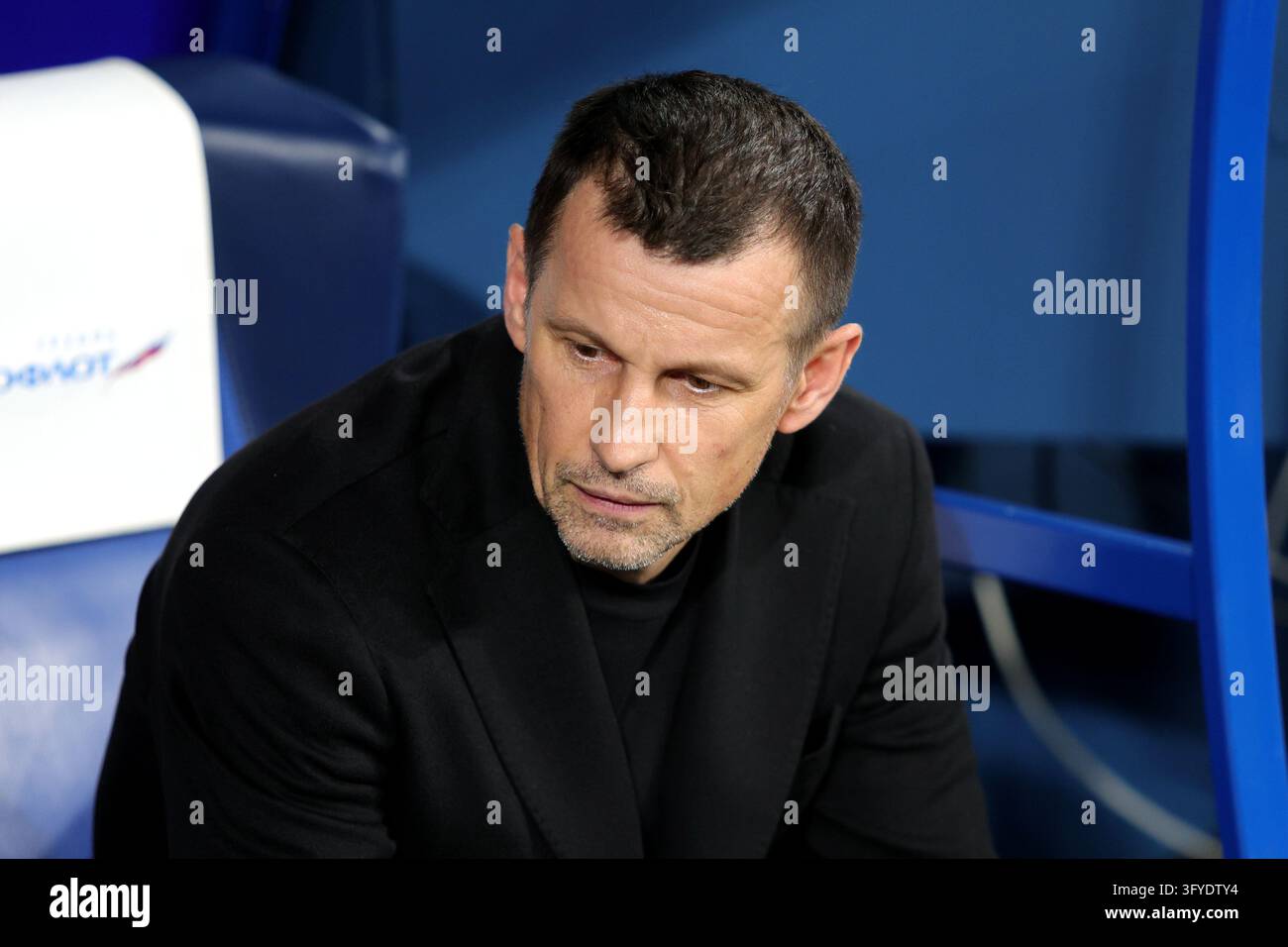 I Model Score Sergei Semak, head coach of Zenit seen during the Russian Premier ...