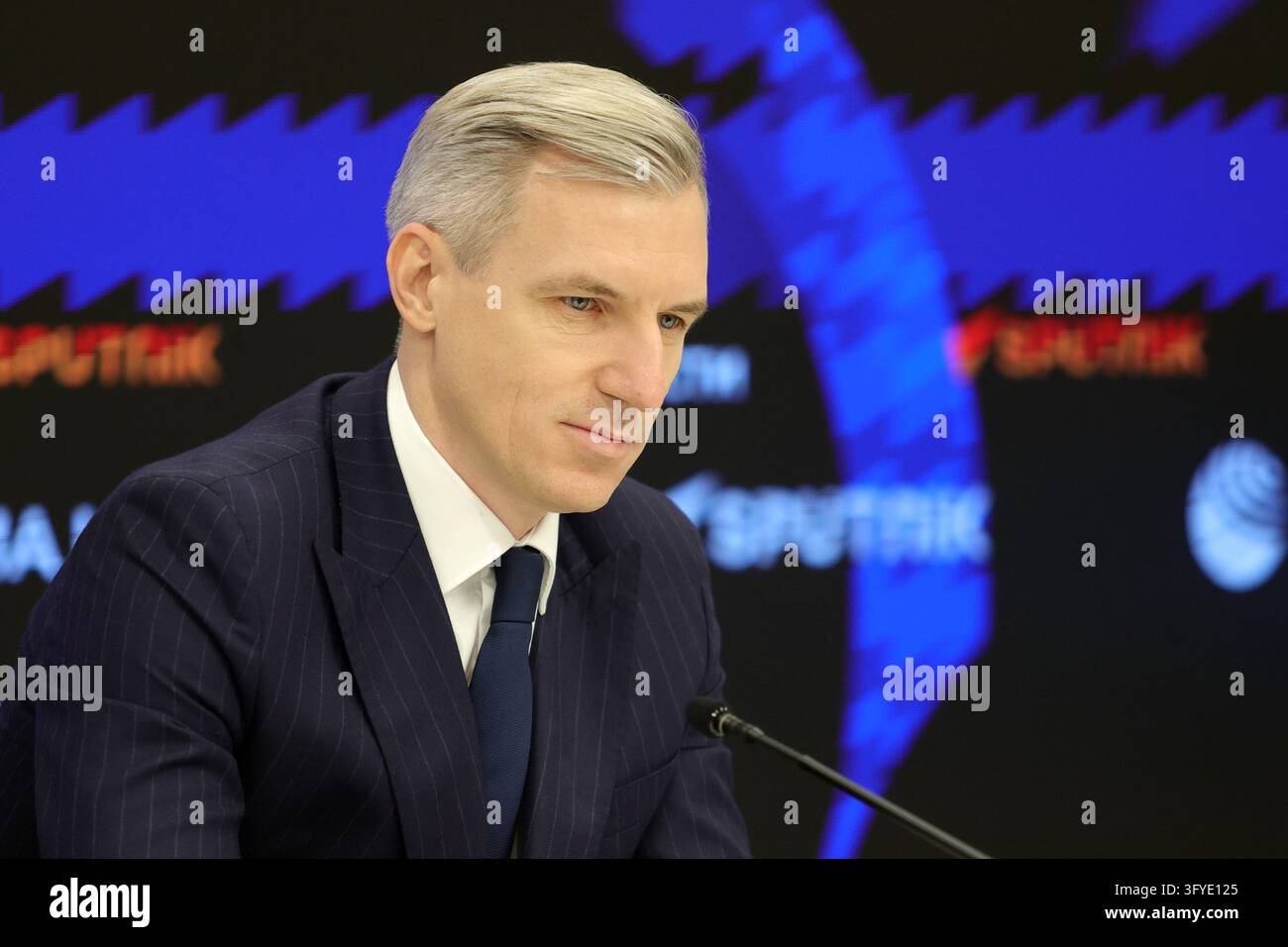 Vasily Anokhin, Governor of the Smolensk Region attends a press ...