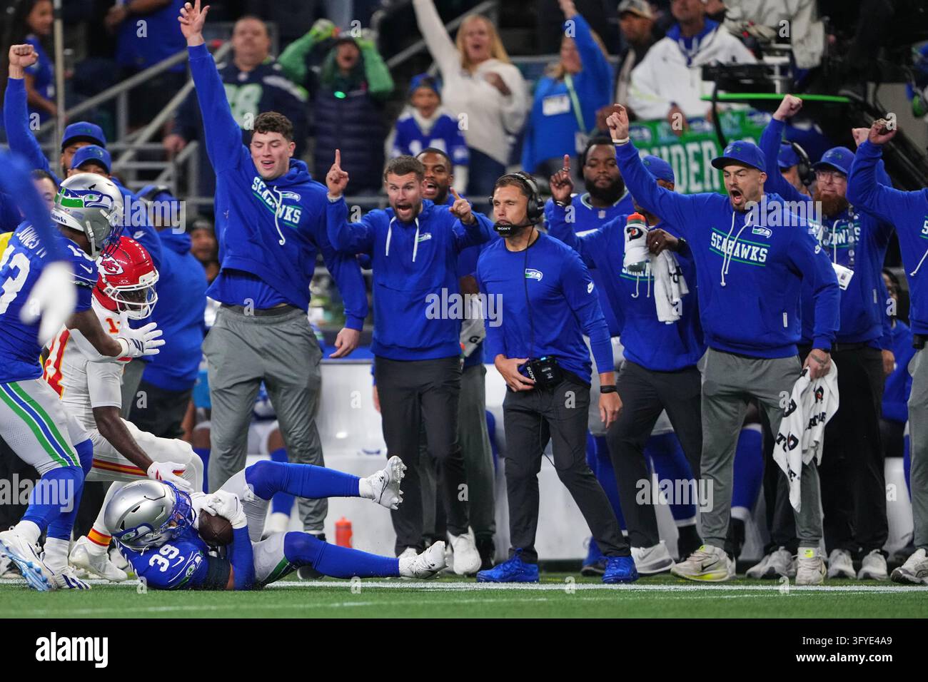 Ty Sign Image Seattle Seahawks safety Ty Okada (39) makes an interception against the ...