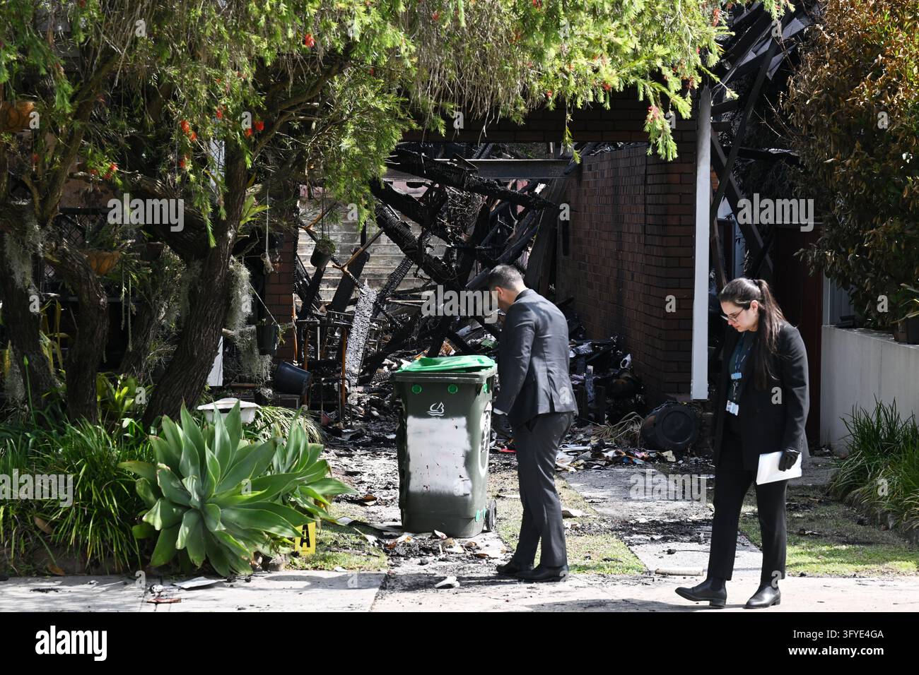 Police and Fire and Rescue officers at the scene of a suspicious house ...
