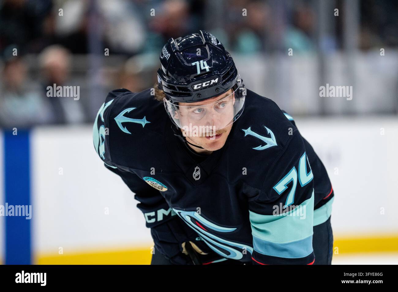 Seattle Kraken forward Bobby McMann is pictured during an NHL hockey ...