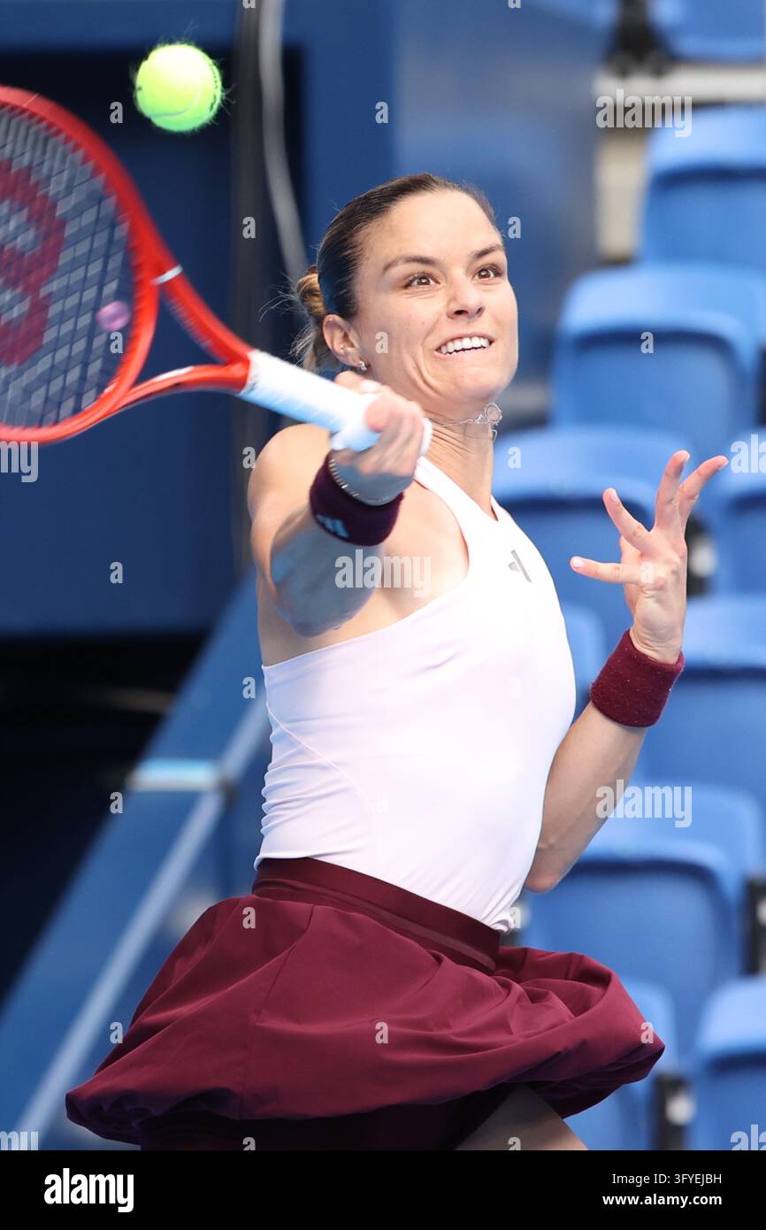 October 27, 2026, Tokyo, Japan: Maria SAKKARI (GRE) returns a shot ...