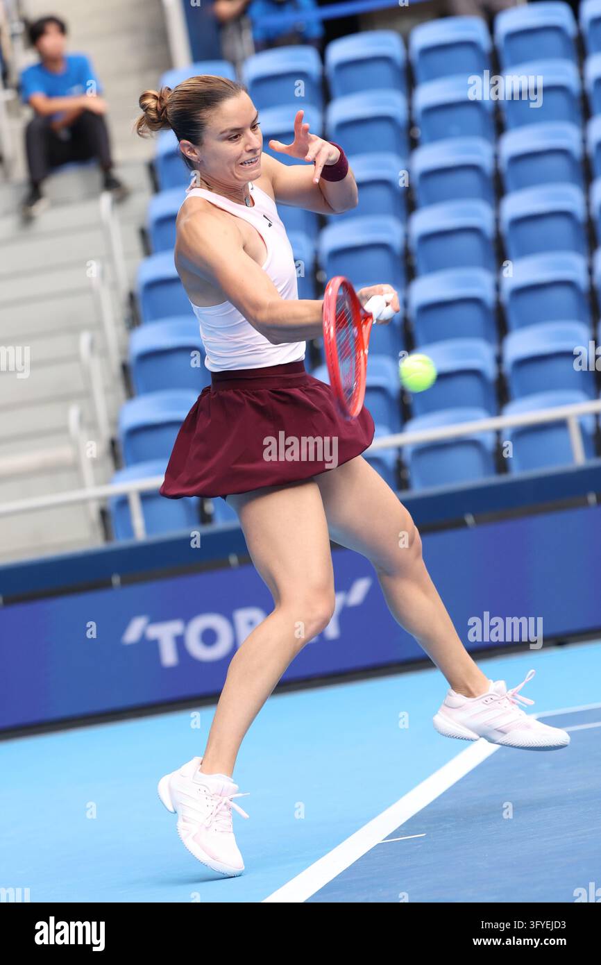 October 27, 2026, Tokyo, Japan: Maria SAKKARI (GRE) returns a shot ...
