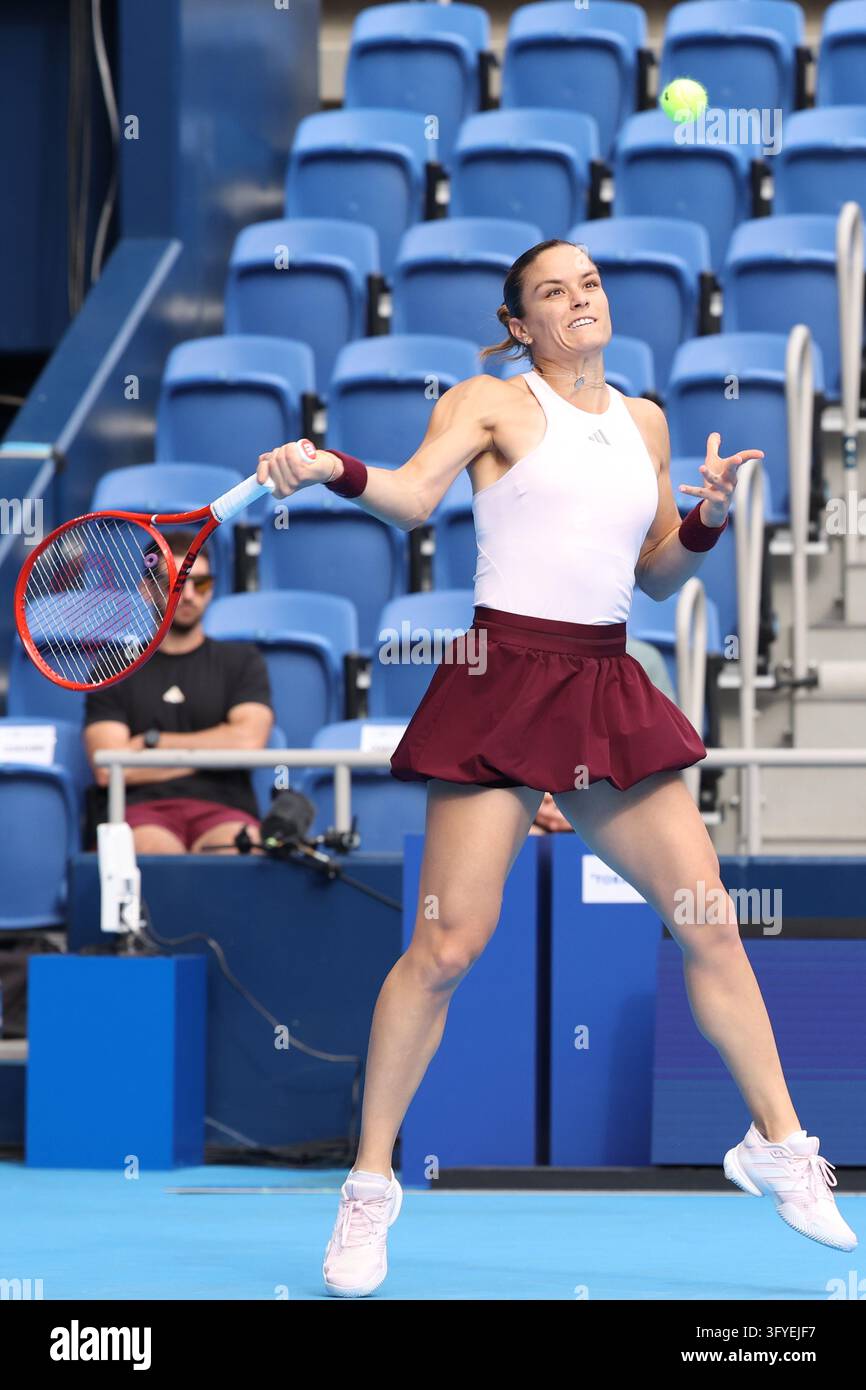 October 27, 2026, Tokyo, Japan: Maria SAKKARI (GRE) returns a shot ...