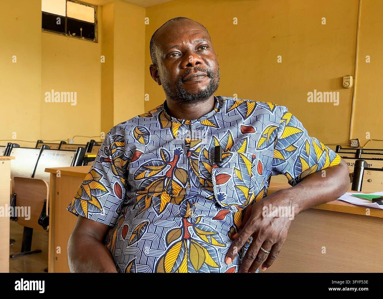 Stringer Parrot Town planner, Chris Anireobi, during an interview with bird story ...
